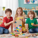 Montessori SmartBuilder – Drevená skladačka s 10 kartami
