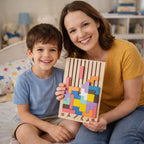 Montessori SmartBuilder – Drevená skladačka s 10 kartami
