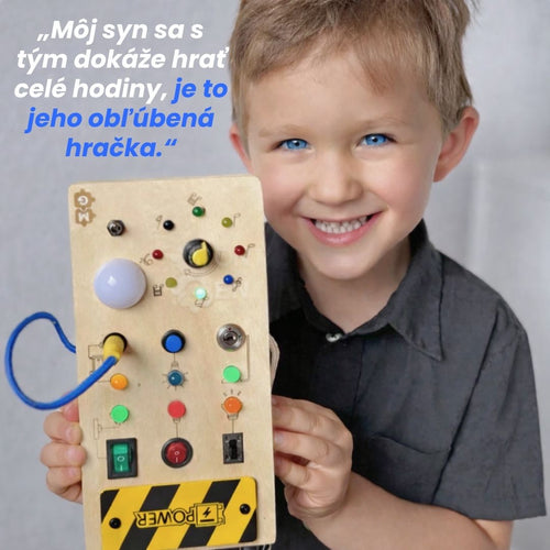 Montessori Spínacie dobrodružstvo – tabuľka s vypínačmi, ktorú konečne môžeš stláčať bez obmedzení