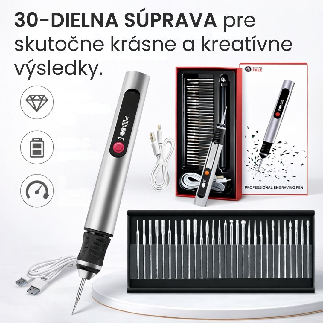 Personalizované gravírovacie pero – 30-dielna súprava na akýkoľvek povrch