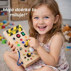 Montessori Spínacie dobrodružstvo – tabuľka s vypínačmi, ktorú konečne môžeš stláčať bez obmedzení