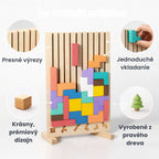 Montessori SmartBuilder – Drevená skladačka s 10 kartami