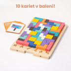 Montessori SmartBuilder – Drevená skladačka s 10 kartami
